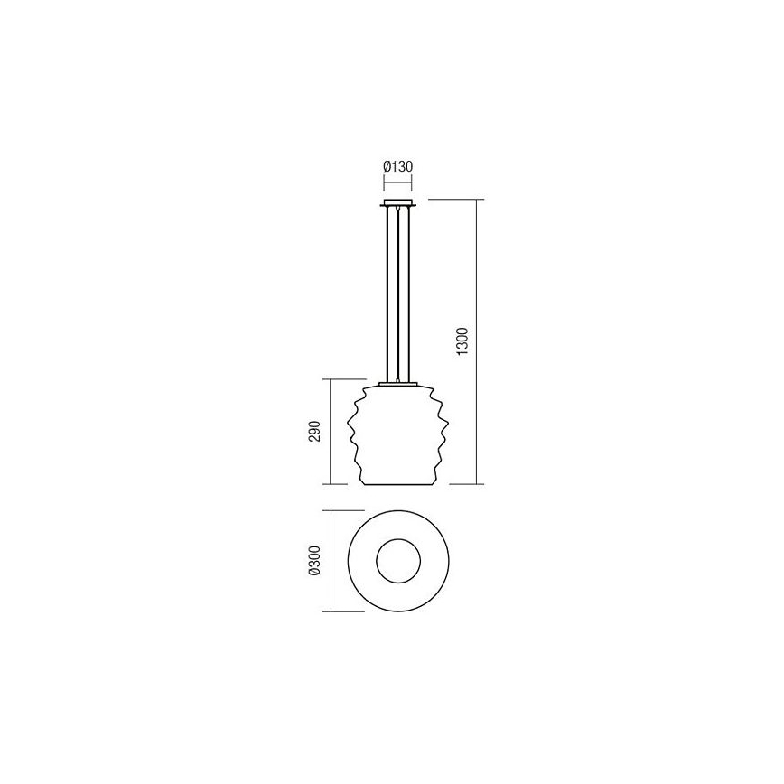 Redo 01-1141 - Pendelleuchte an Kabel MAGMA 1xE27/42W/230V Ø 38 cm, glänzender Chrom/Weiß