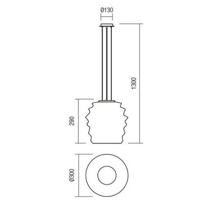 Redo 01-1141 - Pendelleuchte MAGMA an Kabel 1xE27/42W/230V Ø 30 cm glänzender Chrom/Weiß