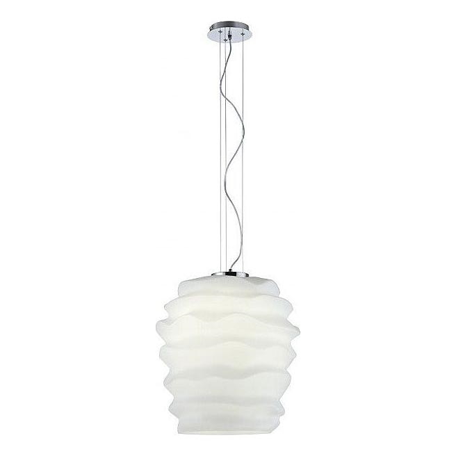 Redo 01-1142 - Hängeleuchte MAGMA an Kabel, 1x E27/42W/230V, Ø 38 cm, glänzender Chrom/Weiß