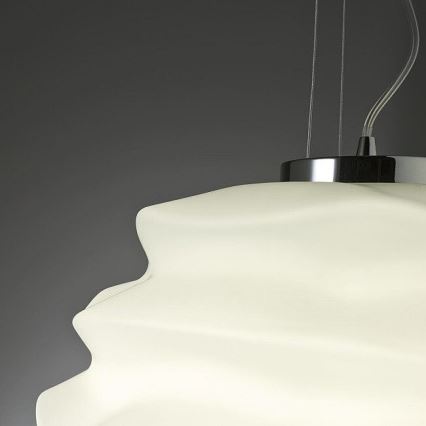 Redo 01-1142 - Hängeleuchte MAGMA an Kabel, 1x E27/42W/230V, Ø 38 cm, glänzender Chrom/Weiß