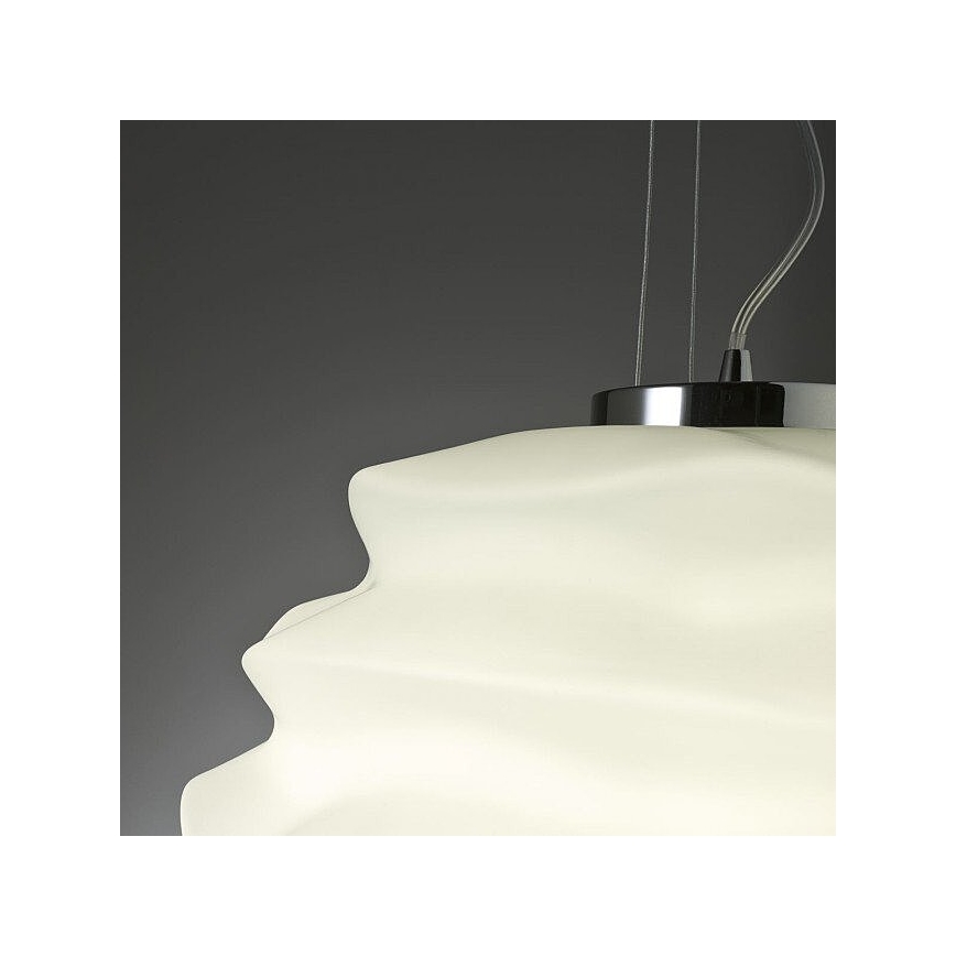 Redo 01-1142 - Hängeleuchte MAGMA an Kabel, 1x E27/42W/230V, Ø 38 cm, glänzender Chrom/Weiß
