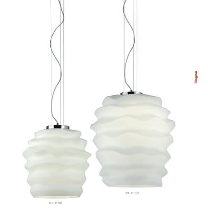 Redo 01-1142 - Hängeleuchte MAGMA an Kabel, 1x E27/42W/230V, Ø 38 cm, glänzender Chrom/Weiß