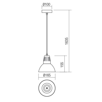 Redo 01-1279 - Pendelleuchte an Kabel PEEP 1xE27/42W/230V Ø 16,5 cm schwarz