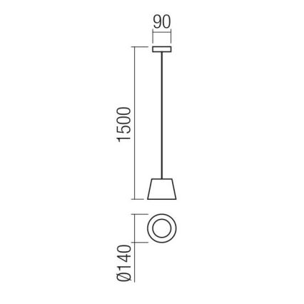 Redo 01-1496 - LED Pendelleuchte an Kabel LOLLI LED/6W/230V Ø 14 cm schwarz