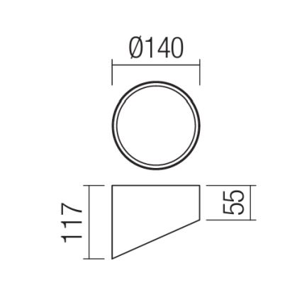 Redo 01-1630 - LED-Einbaustrahler UTO LED/18W/230V Ø 14 cm schwarz