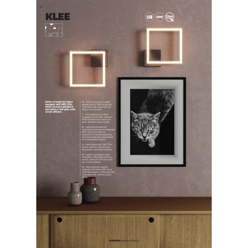 Redo 01-1643 - LED dimmbare Deckenleuchte KLEE LED/57W/230V goldfarben