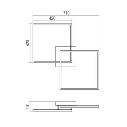 Redo 01-1643 - LED dimmbare Deckenleuchte KLEE LED/57W/230V goldfarben
