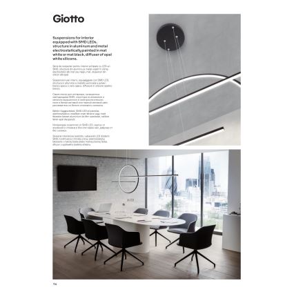 Redo 01-1735 - LED dimmbare Hängeleuchte an Seil GIOTTO LED/46W/230V schwarz