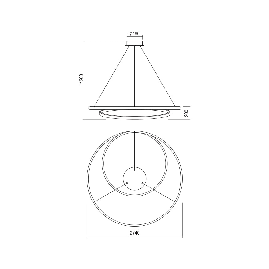 Redo 01-1796 - LED-Kronleuchter an Schnur TORSION LED/40W/230V