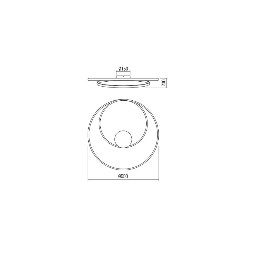 Redo 01-1886 - Dimmbare LED-Deckenleuchte TORSION LED/29W/230V 4000K Ø 55 cm weiß