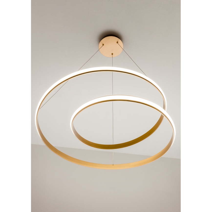 Redo 01-1889 - TORSION dimmbare LED-Pendelleuchte an Stahlseil LED/29W/230V 4000K Ø 55 cm bronzefarben