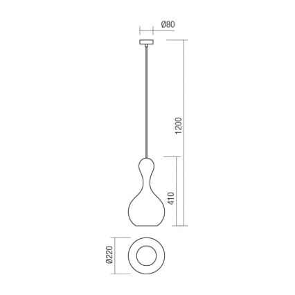 Redo 01-2259 - Hängeleuchte an Schnur LOB 1xE27/42W/230V d 22 cm grau