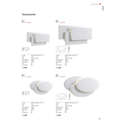 Redo 01-2297 - LED-Wandleuchte GAMER LED/36W/230V weiß