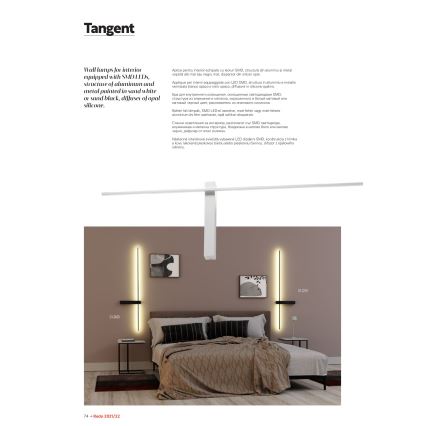 Redo 01-2479 - LED-Wandleuchte TANGENT LED/14W/230V weiß