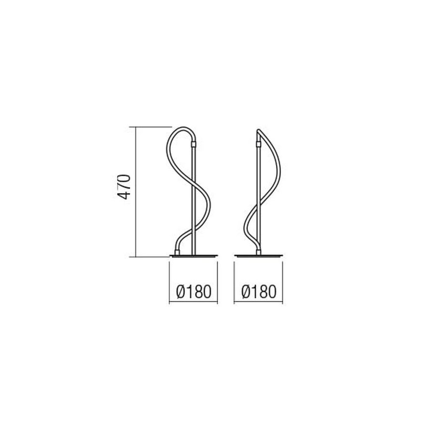 Redo 01-2530 - LED dimmbare Tischlampe CORRAL LED/12W/230V schwarz