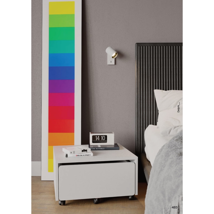 Redo 01-2548 - Wandspot DELPHI 1xGU10/7W/230V weiß