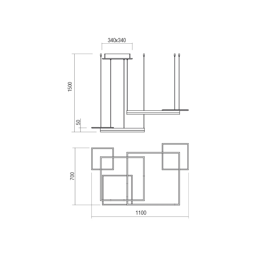 Redo 01-2615 - LED-dimmbarer Pendelleuchter an Kabel SIGUA LED/137W/230V CRI 90 goldfarben