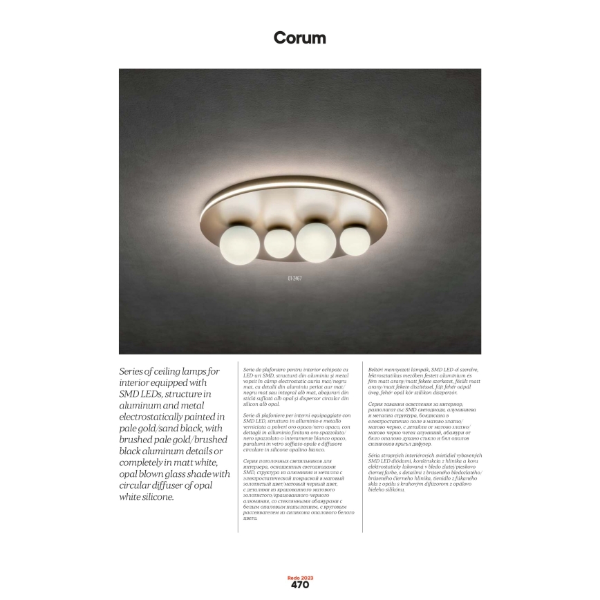 Redo 01-2657 - LED Deckenleuchte CORUM LED/48W/230V 3000K CRI 90 weiß