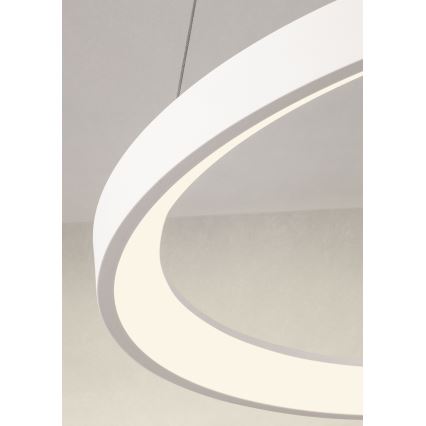 Redo 01-2672 - Dimmbare LED-Pendelleuchte ICONIC an Stahlseil LED/50W/230V Ø 58 cm weiß