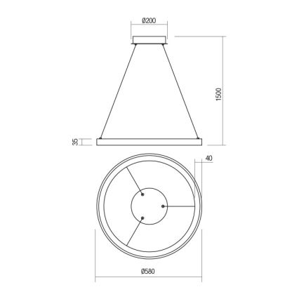Redo 01-2672 - Dimmbare LED-Pendelleuchte ICONIC an Stahlseil LED/50W/230V Ø 58 cm weiß