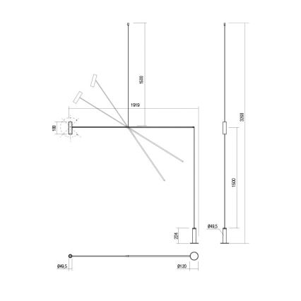 Redo 01-2695 - LED dimmbare Stehleuchte PICAS LED/12W/230V schwarz