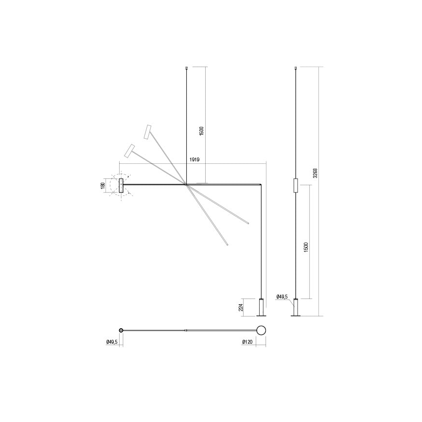 Redo 01-2695 - LED dimmbare Stehleuchte PICAS LED/12W/230V schwarz
