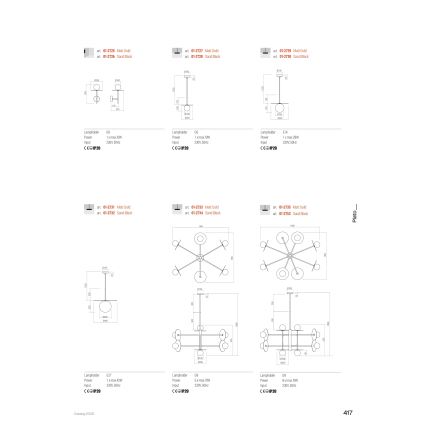 Redo 01-2735 - Stangenpendelleuchte PLATO 8xG9/10W/230V goldfarben