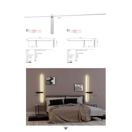 Redo 01-2747 - LED-Wandleuchte TANGENT LED/13W/230V CRI 90 schwarz