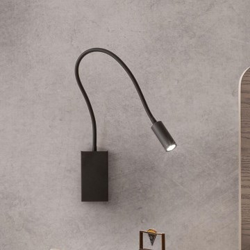 Redo 01-2755 - LED Flexibler Wandleuchte WALLIE LED/3W/230V USB CRI 90 Schwarz