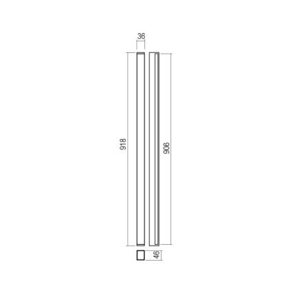 Redo 01-2765 - LED Wandleuchte PLOT LED/31W/230V 90 cm schwarz