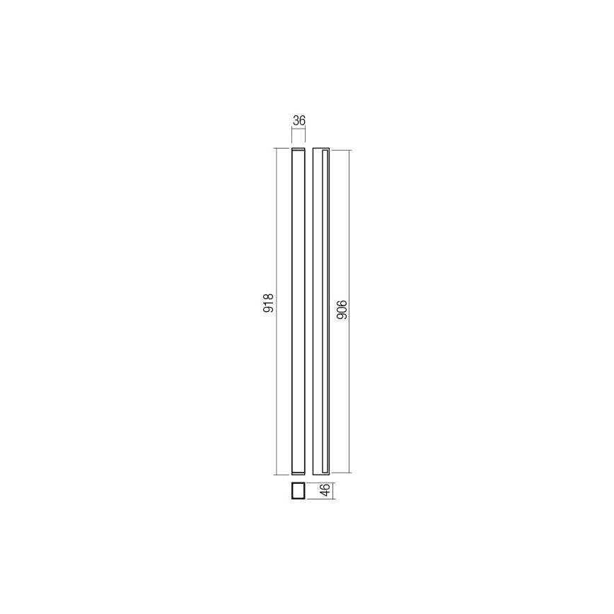 Redo 01-2765 - LED Wandleuchte PLOT LED/31W/230V 90 cm schwarz