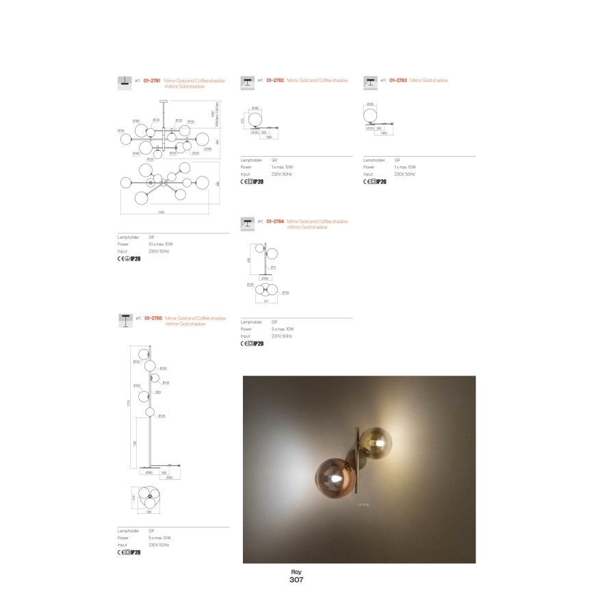 Redo 01-2784 - Tischlampe ROY 2xG9/10W/230V