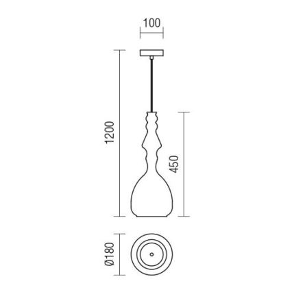 Redo 01-2939 - Pendelleuchte am Kabel AMBIX 1xE27/42W/230V Ø 18 cm braun