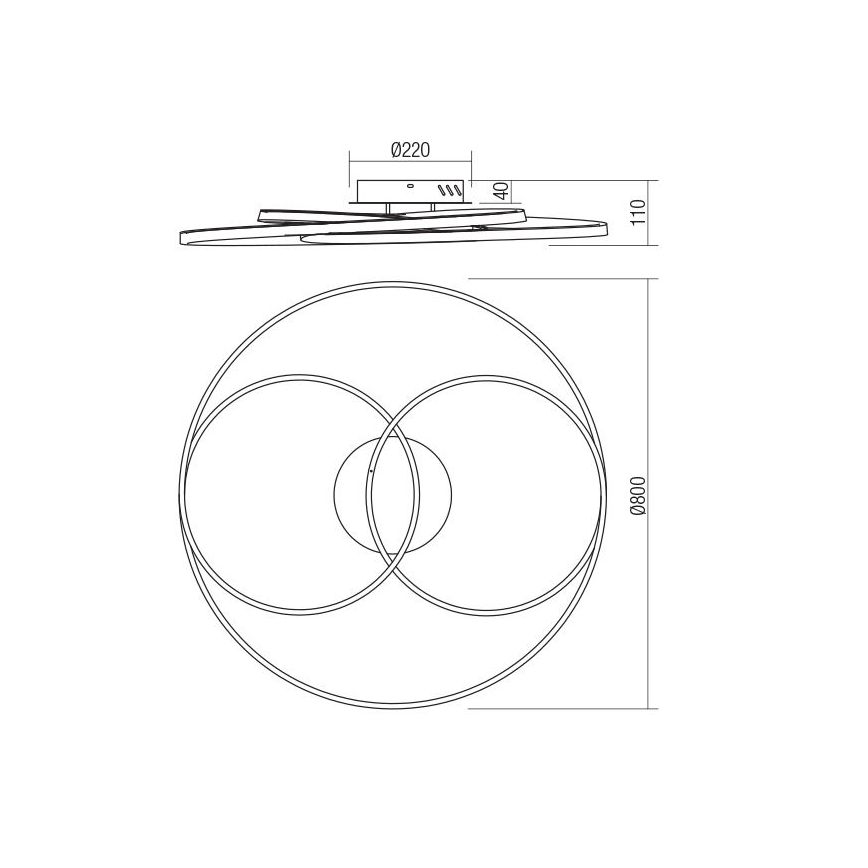 Redo 01-2975 - LED-Deckenleuchte CENTRIX LED/92W/230V schwarz