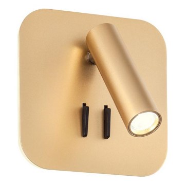 Redo 01-2977 - LED-Wandleuchte QUDA LED/6W/230V + LED/3W 3000K CRI 90 USB goldfarben