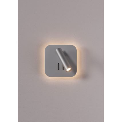 Redo 01-2978 - LED-Wandleuchte QUDA LED/6W/230V + LED/3W 3000K CRI 90 USB mattchrom