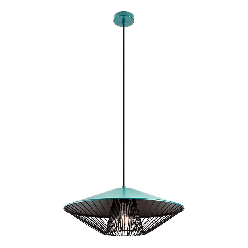 Redo 01-3010 - Pendelleuchte an Kabel GRILL 1xE27/42W/230V Ø 49,5 cm schwarz/türkis