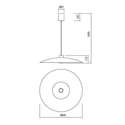 Redo 01-3020 - LED-Pendelleuchte LARS an Kabel, LED/14W/230V + LED/10W, Ø 60 cm, CRI 90, orange