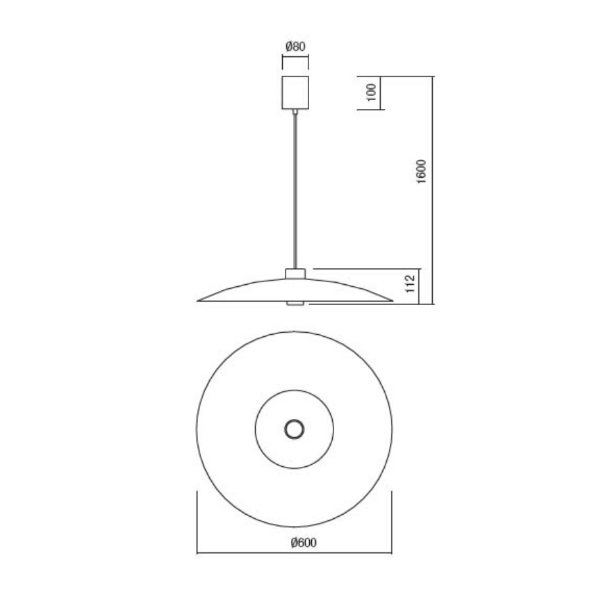 Redo 01-3020 - LED-Pendelleuchte LARS an Kabel, LED/14W/230V + LED/10W, Ø 60 cm, CRI 90, orange