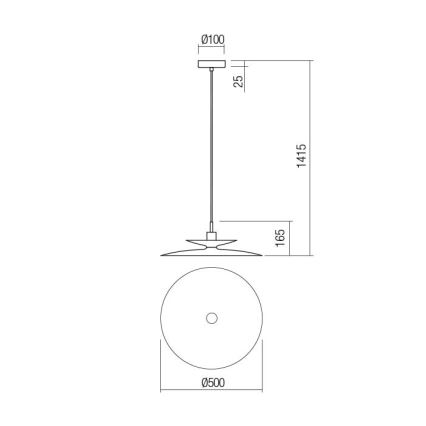 Redo 01-3051 - Pendelleuchte mit Kabelaufhängung GUNNAR 1xE27/42W/230V Ø 50 cm schwarz