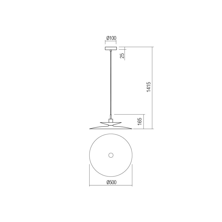 Redo 01-3051 - Pendelleuchte mit Kabelaufhängung GUNNAR 1xE27/42W/230V Ø 50 cm schwarz