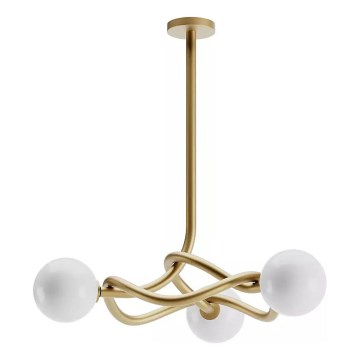 Redo 01-3256 - Deckenleuchte an Stange CONFUSIO 3xE14/28W/230V Ø 76 cm gold