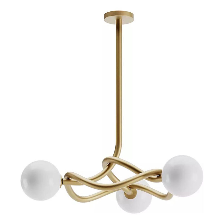 Redo 01-3256 - Deckenleuchte an Stange CONFUSIO 3xE14/28W/230V Ø 76 cm gold