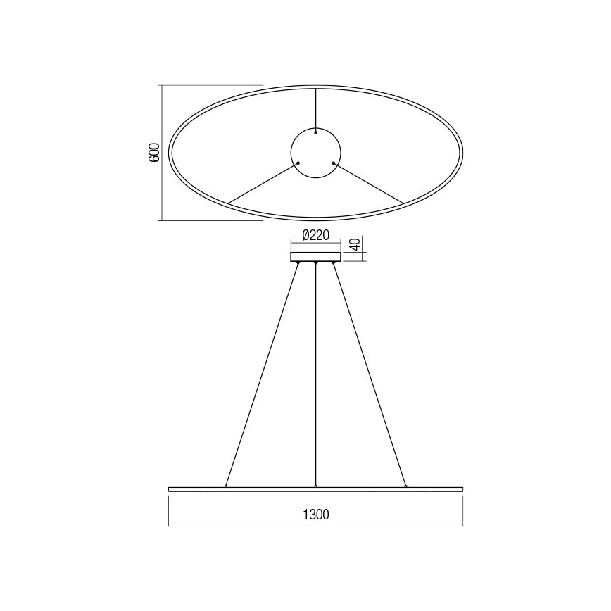 Redo 01-3340 - Dimmbare LED-Pendelleuchte LEO an Stahlseil LED/67W/230V 3000/4000K CRI 90 weiß
