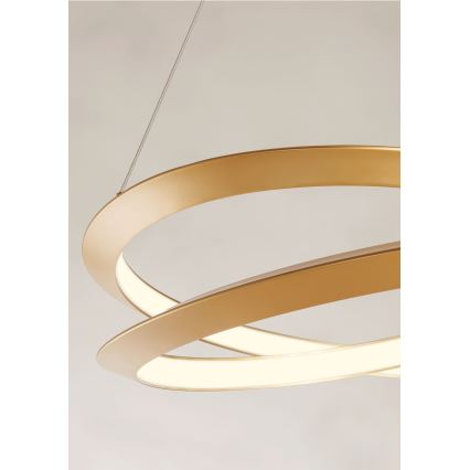 Redo 01-3377 - STORM LED-Pendelleuchte, dimmbar, an Stahlseil, 60W/230V, 3000/4000/6000K, CRI 90, Ø 80 cm, gold
