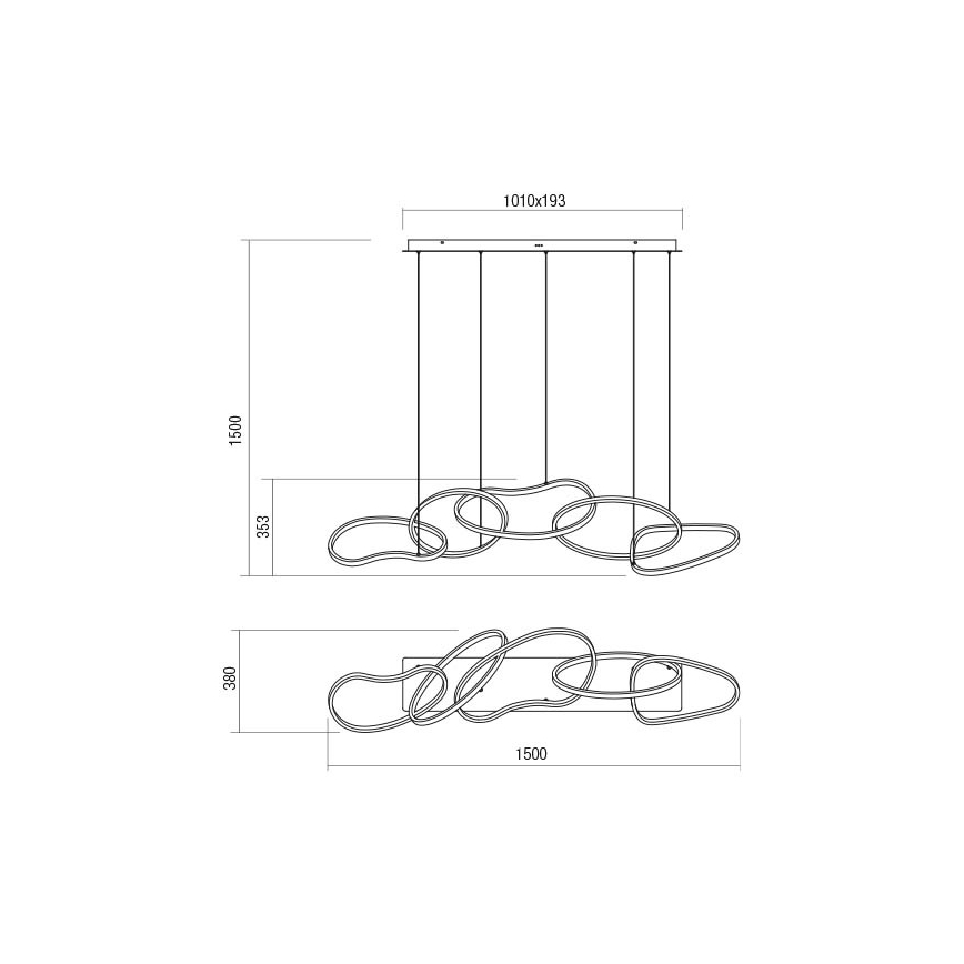 Redo 01-3393 - LED dimmbare Pendelleuchte mit Seilaufhängung BIAS LED/120W/230V 3000/4500/6500K CRI 90 schwarz