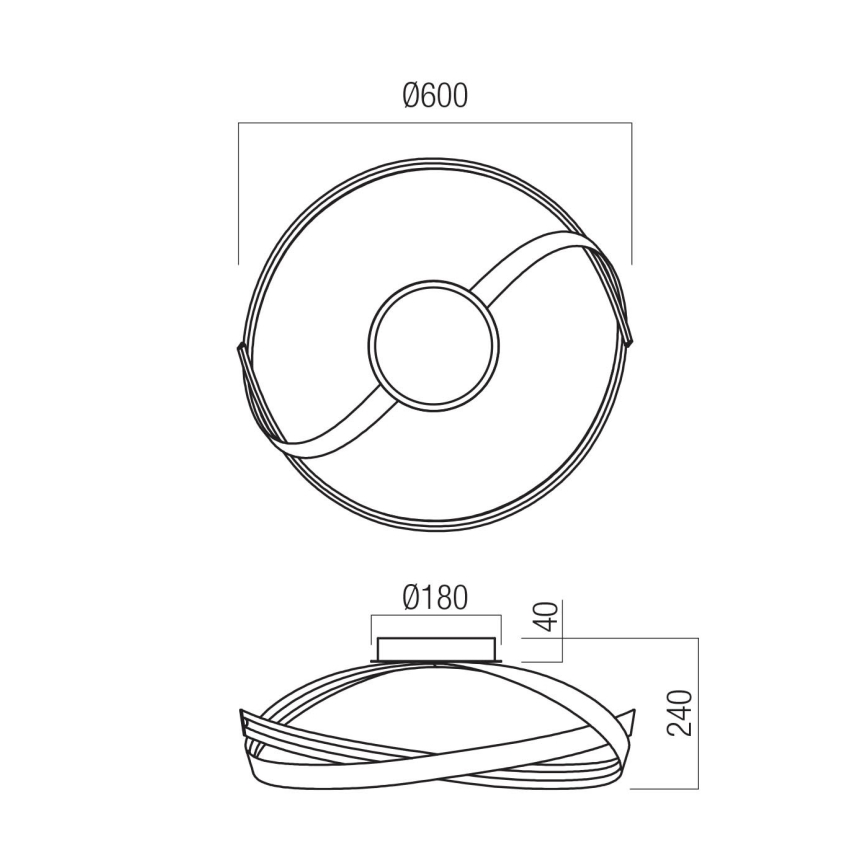 Redo 01-3613 - Dimmbare LED-Deckenleuchte IMPULS LED/34W/230V Ø 60 cm goldfarben