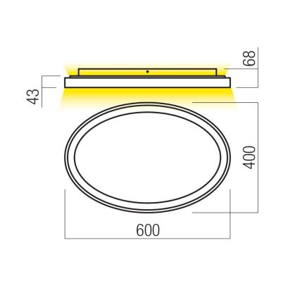 Redo 01-3807 - Dimmbare LED-Deckenleuchte NOBU LED/60W/230V 3000/4000K Ra 90 goldfarben