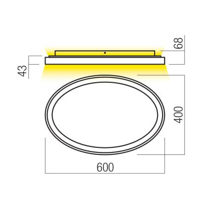 Redo 01-3808 - dimmbare LED-Deckenleuchte NOBU LED/60W/230V 3000/4000K CRI 90 schwarz