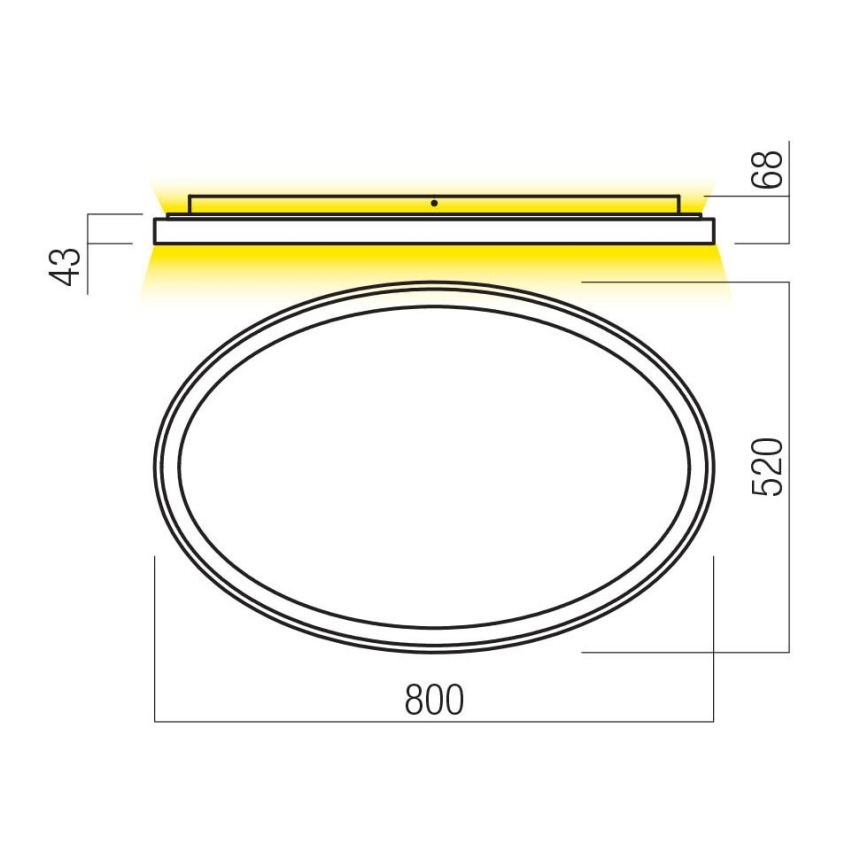 Redo 01-3809 - dimmbare LED-Deckenleuchte NOBU LED/80W/230V 3000/4000K CRI 90 weiß